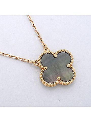 Van Cleef & Arpels Van Cleef & Arpels Alhambra Necklace, 18K Pink Gold, Grey Shell, Women's (view 2)