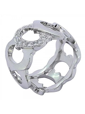 Cartier Cartier C de Ring, 18K White Gold, Diamond, Size #56, Men's/Women's (view 1)