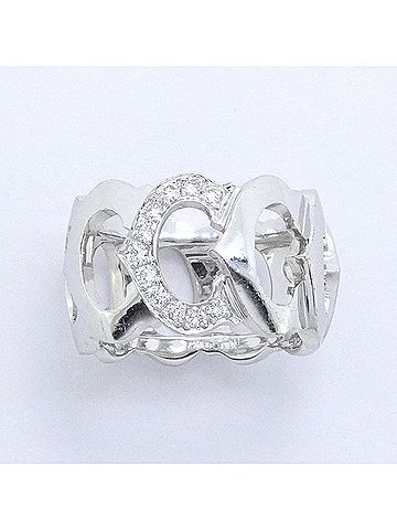 Cartier Cartier C de Ring, 18K White Gold, Diamond, Size #56, Men's/Women's (view 2)