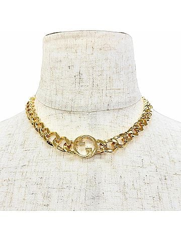 Gucci GUCCI 774555 Blondie Chain Necklace, Interlocking G Choker, Gold, Made in Italy, Women's, Highly Recommended ? (view 2)