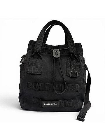 Balenciaga BALENCIAGA 644029 ARMY Small Nylon 2-Way Tote Bag, Black, Made in Italy, Men's, with Dust Bag (view 1)