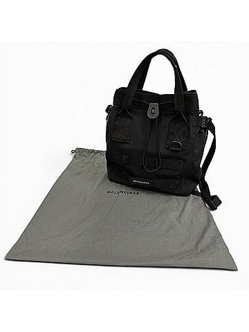 Balenciaga BALENCIAGA 644029 ARMY Small Nylon 2-Way Tote Bag, Black, Made in Italy, Men's, with Dust Bag (view 2)
