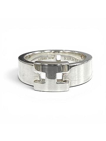 Hermès HERMES Hercules AG925 H-motif ring, silver, weight 4.97g, women's. (view 1)