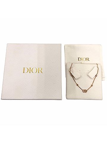 Christian Dior Christian Dior N1033CDLCY Clair D Lune Necklace, Rhinestone & Faux Pearl, Pink Gold, Women's, with Box Dust Bag. (view 2)