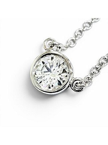 Tiffany & Co. TIFFANY&Co. Tiffany By the Yard PT950 1P Diamond Necklace, approx. 0.18ct, 4.90mm diameter, platinum, weight 2.3g, women's. (view 1)