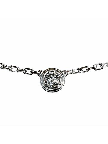 Cartier Cartier CPC002 Damour SM Diamond 1P 750 (WG) Necklace White Gold Diameter 4.3mm Weight 2.93g Women's (view 1)