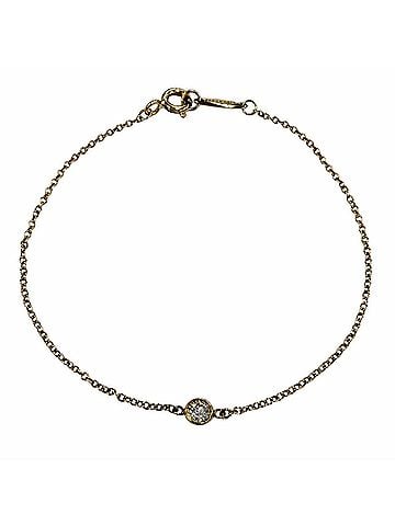 Tiffany & Co. TIFFANY&Co. Tiffany & Co. By the Yard Elsa Peretti 750 (YG) Bracelet with 1 Diamond (approx. 0.05ct), approx. 3.82mm Diameter, Yellow Gold, Weight 0.92g, Women's (view 1)