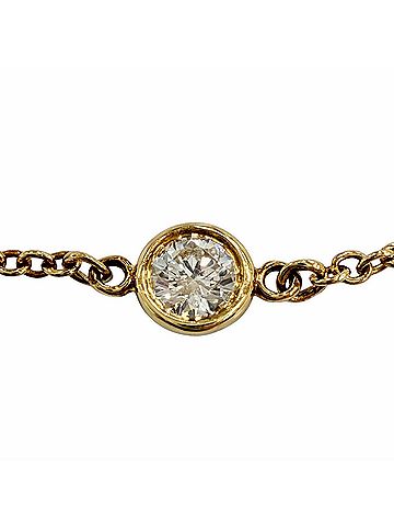 Tiffany & Co. TIFFANY&Co. Tiffany & Co. By the Yard Elsa Peretti 750 (YG) Bracelet with 1 Diamond (approx. 0.05ct), approx. 3.82mm Diameter, Yellow Gold, Weight 0.92g, Women's (view 2)