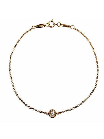 Tiffany & Co. TIFFANY&Co. Tiffany By the Yard Elsa Peretti 750 (PG) Bracelet with 1 Diamond (approx. 0.1ct), approx. 4.55mm Diameter, Pink Gold, Made in Spain, Weight 1.34g, Women's. (view 1)