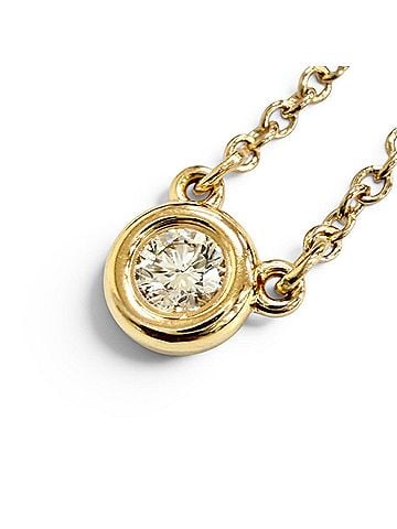 Tiffany & Co. TIFFANY&Co. Tiffany By the Yard 1P Diamond Approx. 0.14ct Necklace 750 (PG) 4.6mm Diameter Purchased May 2022 Pink Gold Weight 2.33g Women's Comes with Box and Dust Bag (view 1)