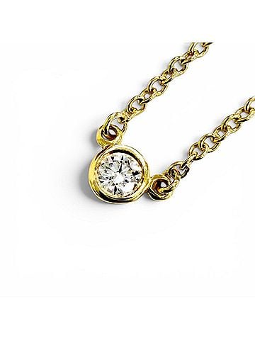 Tiffany & Co. TIFFANY&Co. Tiffany By the Yard 1P Diamond Necklace 750 YG Diameter approx. 3.32mm Approx. 0.05ct Yellow Gold Weight 1.82g Women's (view 1)