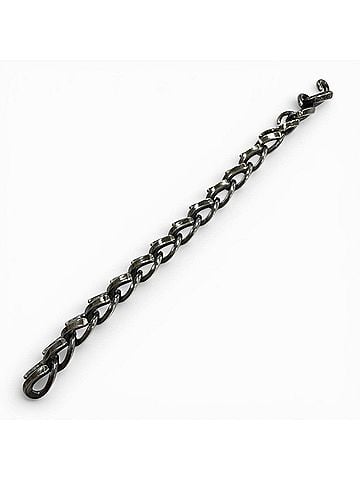 Tiffany & Co. TIFFANY&Co. Tiffany 379500 Forge Bracelet Large Link AG925 Current Model Oxidized Silver 18k Weight 75.4g Men's Accessory (view 2)