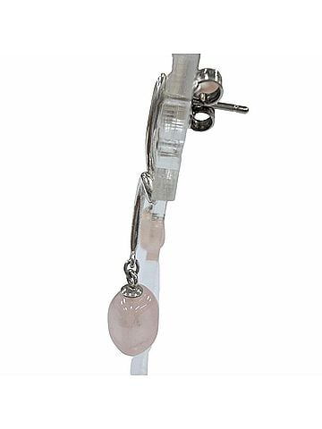 Tiffany & Co. TIFFANY&Co. Tiffany 925 Rose Quartz Colored Stone Earrings, Silver, Pink, Weight 3.2g, Women's (view 2)