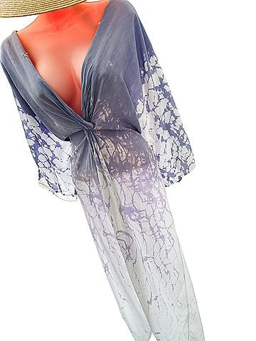 Surf Gypsy Where the Waves Wander twisted front kimono flowy maxi coverup Casual Dress (view 2)