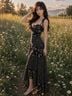 Angie Floral Black Casual Dress Size M - photo 3