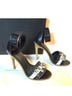 Tibi Stripes Black White Sandals Size 7 - photo 4