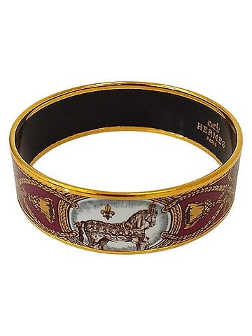 Hermès HERMES Enamel GM Cheval Bangle Bordeaux Women's (view 1)