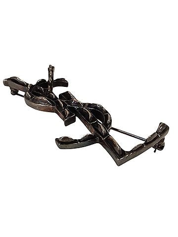 Yves Saint Laurent Yves Saint Laurent SAINT LAURENT PARIS YSL Opium Brooch, Silver Color, Men's & Women's (view 2)