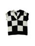 Zara Checkered-gingham Black White Sweater Vest Size M - photo 1