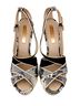 BCBGMAXAZRIA Snake Print Black Gold White Heels Size 7 1/2 - photo 1