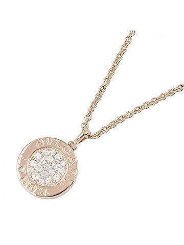Bvlgari BVLGARI Necklace Diamond Onyx Jewelry 18KPG (Pink Gold) Women's Gold Tone Clear Black 350815 (view 2)