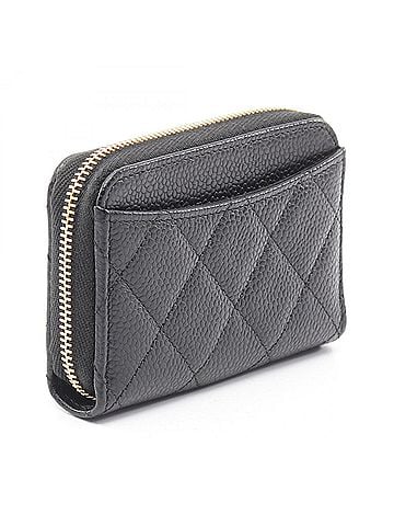 Chanel Chanel Classic Zip Coin Purse Matelassé Wallet/Coin Case, Calfskin Leather, Women's, Black (AP0216) (view 2)