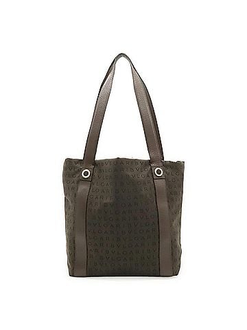 Bvlgari BVLGARI Bulgari Mania Tote Bag Shoulder Canvas Leather Dark Brown Handbag Pouch Missing (view 1)