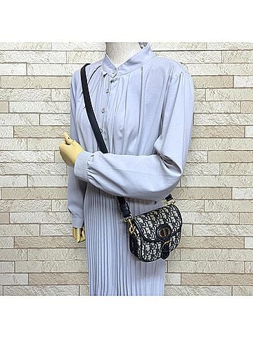 Christian Dior Christian Dior Dior Bobby Oblique Shoulder Bag, Leather M9317UTZQ-M928, Navy, Women's (view 2)