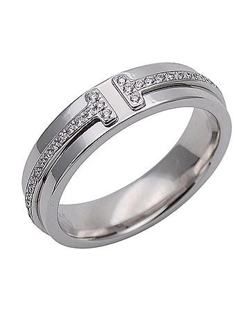 Tiffany & Co. Tiffany & Co. Women's Ring, Brand Name 750WG Diamond, T TWO Narrow White Gold, Approx. (view 1)