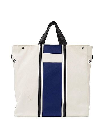 Bottega Veneta Bottega Veneta handbag for women and men, brand name, tote bag, shoulder 2-way, canvas, ivory, blue. (view 2)