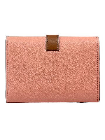 Loewe LOEWE Women's Tri-fold Wallet, Soft Grain Calf Leather, Vertical Small, Pink, Brown, Orange (view 2)