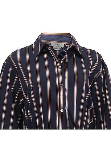 Jason Wu Jason Wu Striped Long Dress in Navy Blue Cotton (view 2)