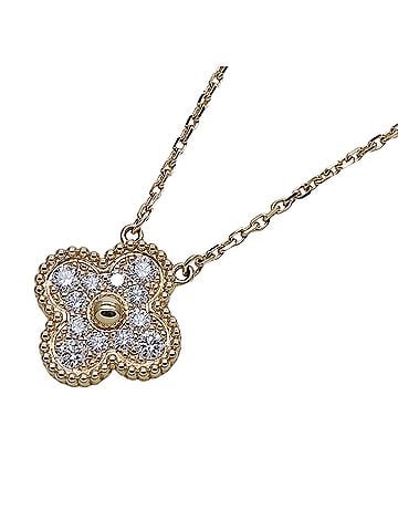 Van Cleef & Arpels Van Cleef & Arpels Vintage Alhambra Necklace for Women, 750YG Yellow Gold with Diamonds, Brand Jewelry (view 1)