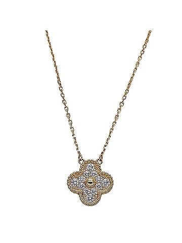 Van Cleef & Arpels Van Cleef & Arpels Vintage Alhambra Necklace for Women, 750YG Yellow Gold with Diamonds, Brand Jewelry (view 2)