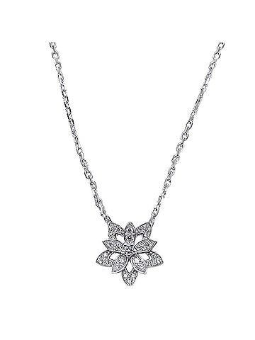 Van Cleef & Arpels Van Cleef & Arpels women's necklace, brand name, 750WG diamond lotus mini white gold jewelry. (view 2)