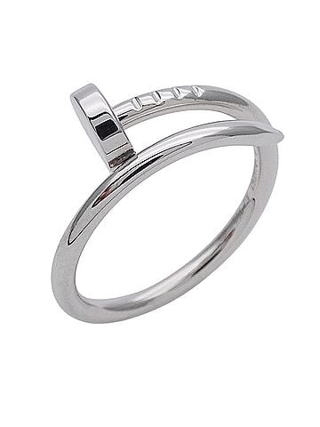 Cartier Cartier ring for women and men, brand name ring, 750WG Juste un Clou small white gold, size #49 (approx.), jewelry. (view 1)