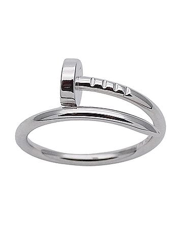 Cartier Cartier ring for women and men, brand name ring, 750WG Juste un Clou small white gold, size #49 (approx.), jewelry. (view 2)