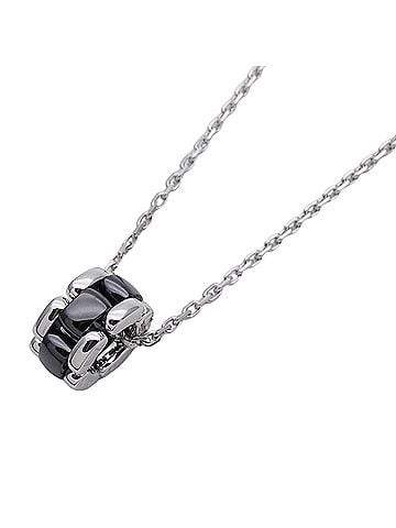 Chanel Chanel necklace for women, brand name, 750WG black ceramic, ultra white gold, J3171 jewelry. (view 1)