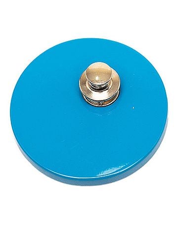 Chanel Chanel Coco Mark Round Logo Pin Brooch, 07A Engraving, Black and Blue Plastic Metal, Women's CHANEL (view 2)