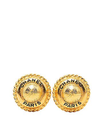 Chanel Chanel Vintage Round Earrings, 95A Stamp, Gold Plated, Women's. (view 1)