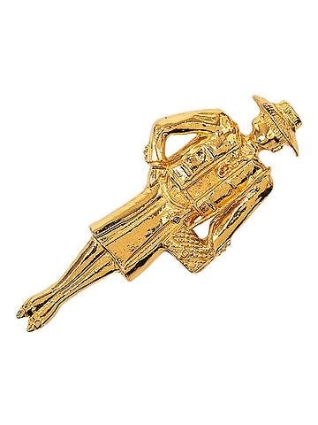 Chanel Chanel Mademoiselle Brooch, Gold Plated, Women's CHANEL (view 1)