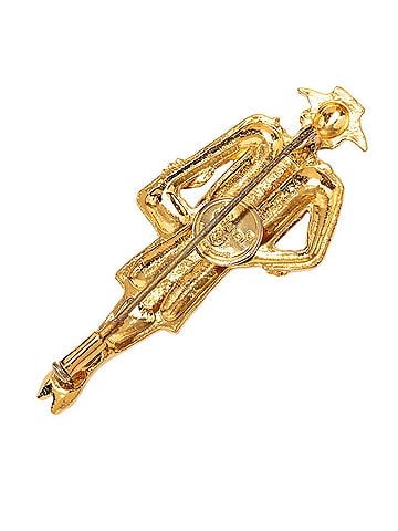 Chanel Chanel Mademoiselle Brooch, Gold Plated, Women's CHANEL (view 2)