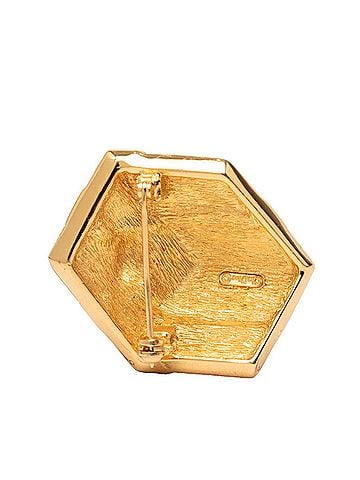 Christian Dior Christian Dior Dior Gift Box Motif Brooch, Gold Plated Rhinestones, Women's. (view 2)