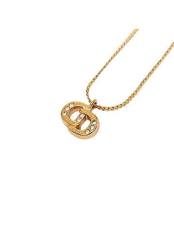 Christian Dior Christian Dior Dior CD Logo Chain Pendant Necklace, Gold Plated Rhinestone, Women's. (view 1)