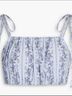 LoveShackFancy Floral Blue White Tank Top Size M - photo 5