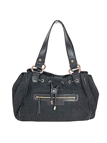 Bvlgari BVLGARI Bulgari logo bag, tote shoulder canvas, leather, men's, women's, black. (view 1)