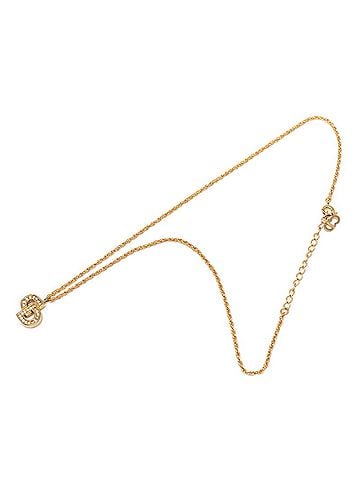 Christian Dior Christian Dior Dior CD Logo Chain Pendant Necklace, Gold Plated Rhinestone, Women's. (view 2)