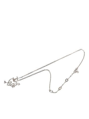 Christian Dior Christian Dior Dior I LOVE DIOR Heart Arrow Chain Pendant Necklace Silver Metal Women's (view 2)