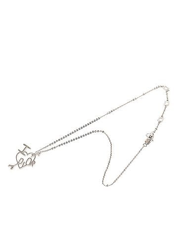 Christian Dior Christian Dior Dior I LOVE DIOR Heart Arrow Chain Pendant Necklace Silver Metal Women's (view 2)