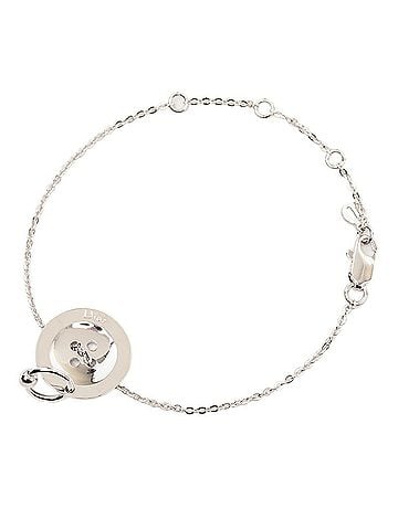 Christian Dior Christian Dior Dior Button Motif Chain Bracelet, Silver Metal, Women's (view 1)